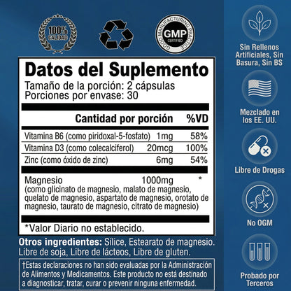 Cápsulas de complejo de magnesio Seloura 7 en 1
