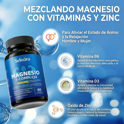 Cápsulas de complejo de magnesio Seloura 7 en 1