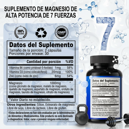 Cápsulas de complejo de magnesio Seloura 7 en 1